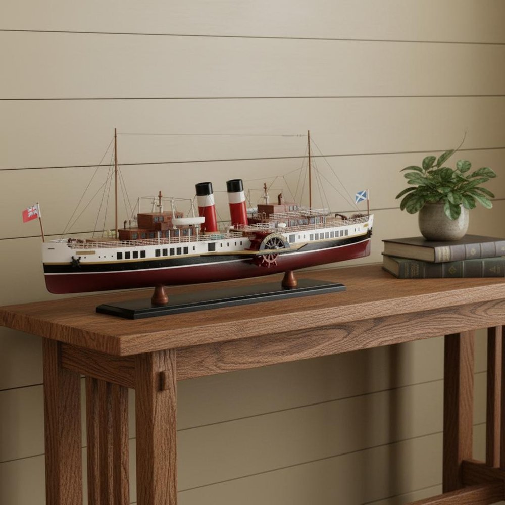 11" Unfinished Wood Hand Painted Model Boat HomeRoots