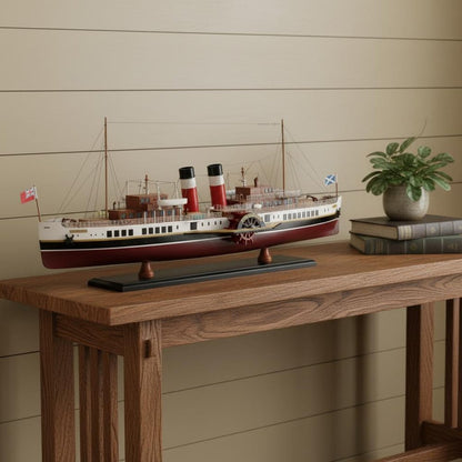 11" Unfinished Wood Hand Painted Model Boat HomeRoots