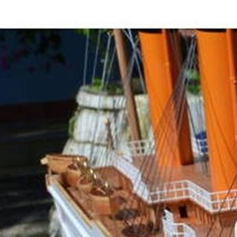 28" Unfinished Wood Hand Painted Model Boat HomeRoots