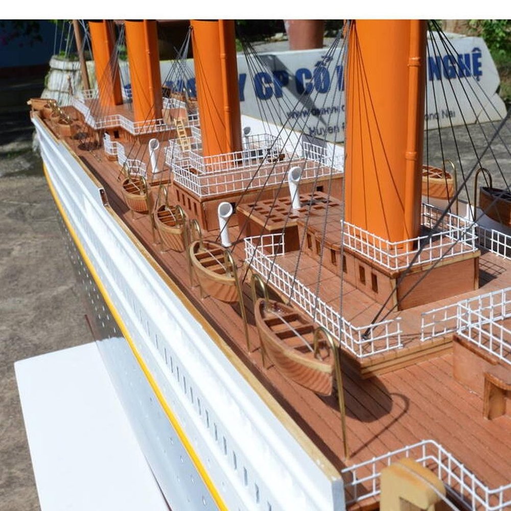 28" Unfinished Wood Hand Painted Model Boat HomeRoots