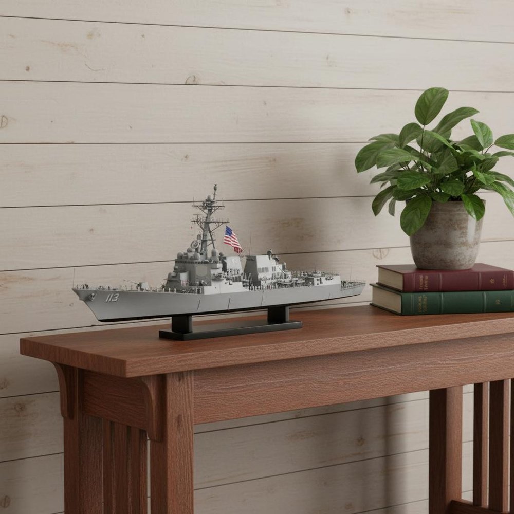 10" Unfinished Wood Hand Painted Model Boat HomeRoots