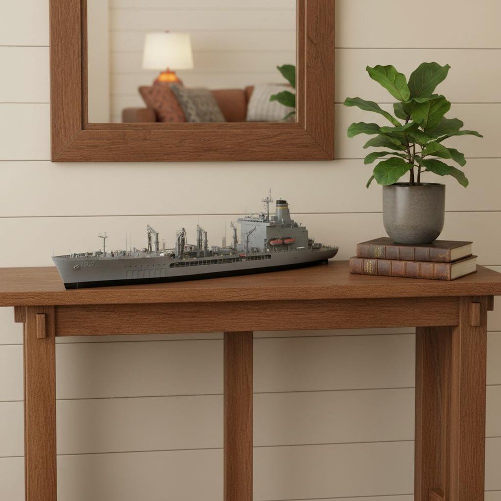 10" Unfinished Wood Hand Painted Model Boat HomeRoots