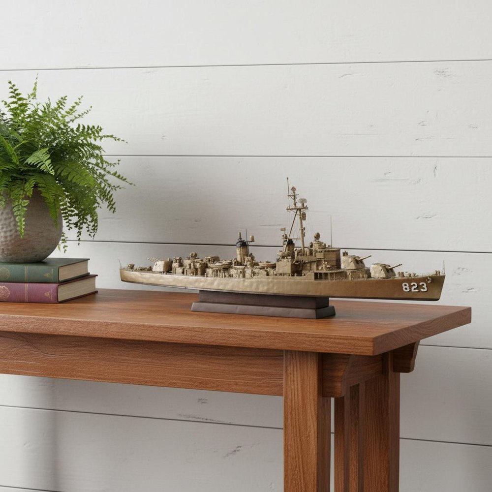 10" Unfinished Wood Hand Painted Model Boat HomeRoots