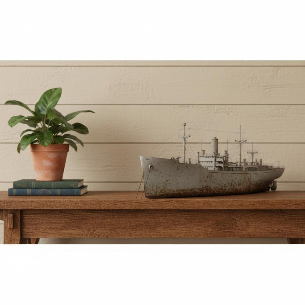 10" Unfinished Wood Hand Painted Model Boat HomeRoots