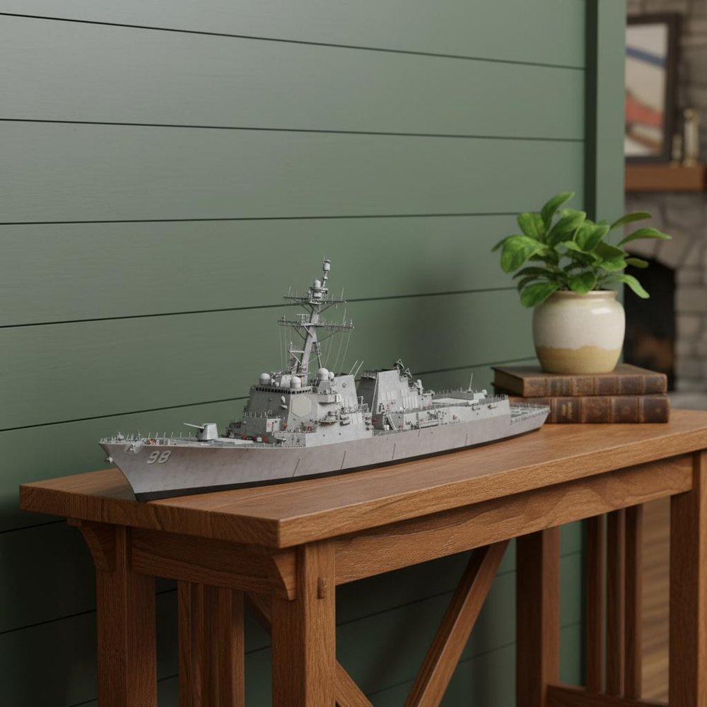 10" Unfinished Wood Hand Painted Model Boat HomeRoots
