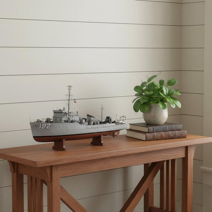 10" Unfinished Wood Hand Painted Model Boat HomeRoots