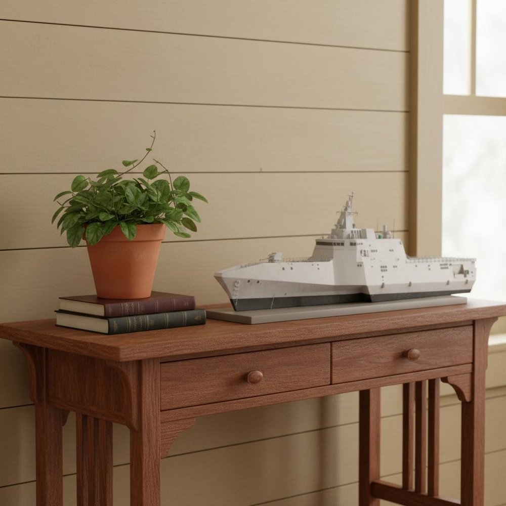 10" Unfinished Wood Hand Painted Model Boat HomeRoots