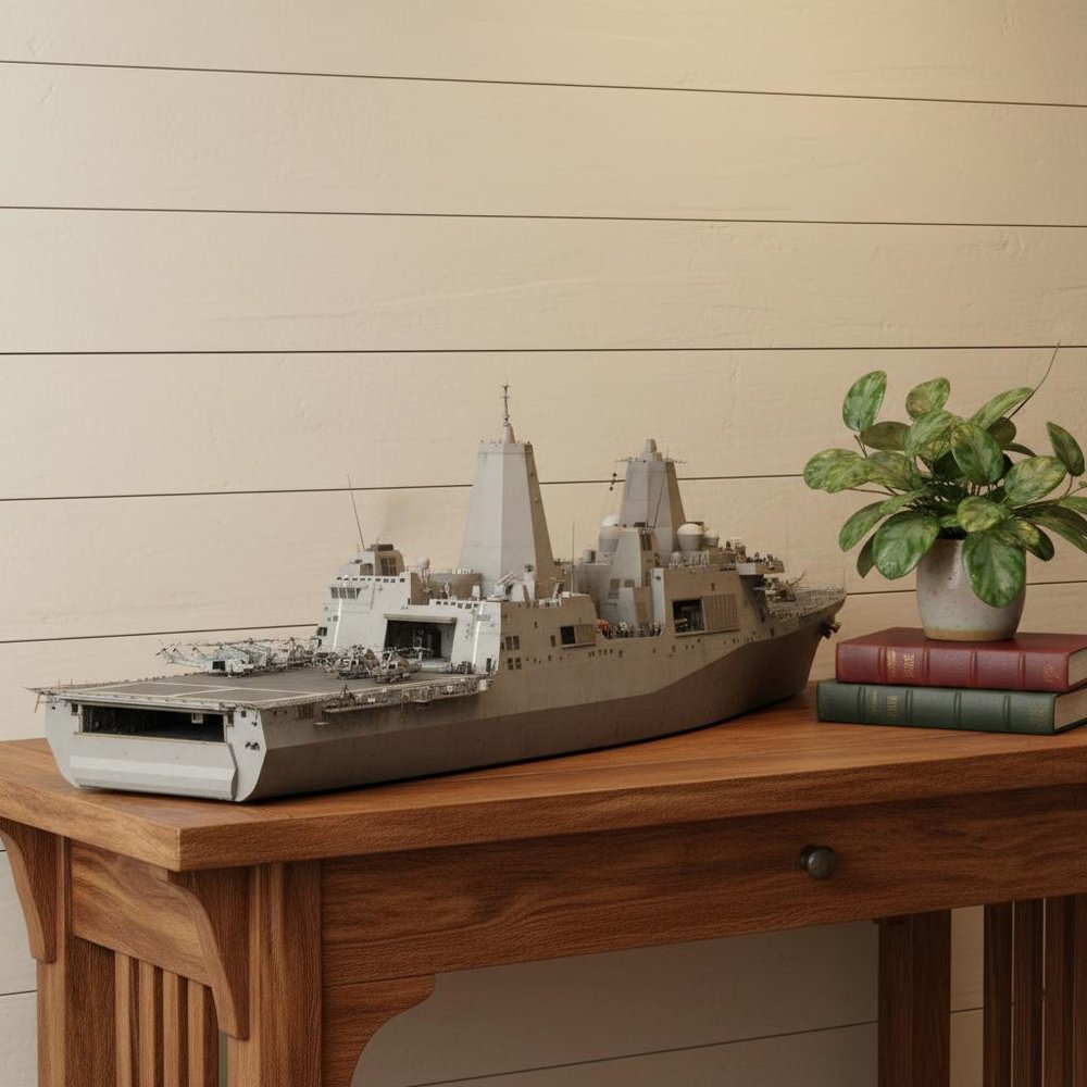 10" Unfinished Wood Hand Painted Model Boat HomeRoots