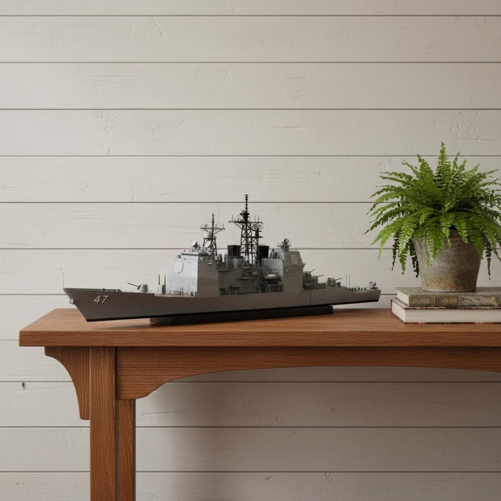 10" Unfinished Wood Hand Painted Model Boat HomeRoots