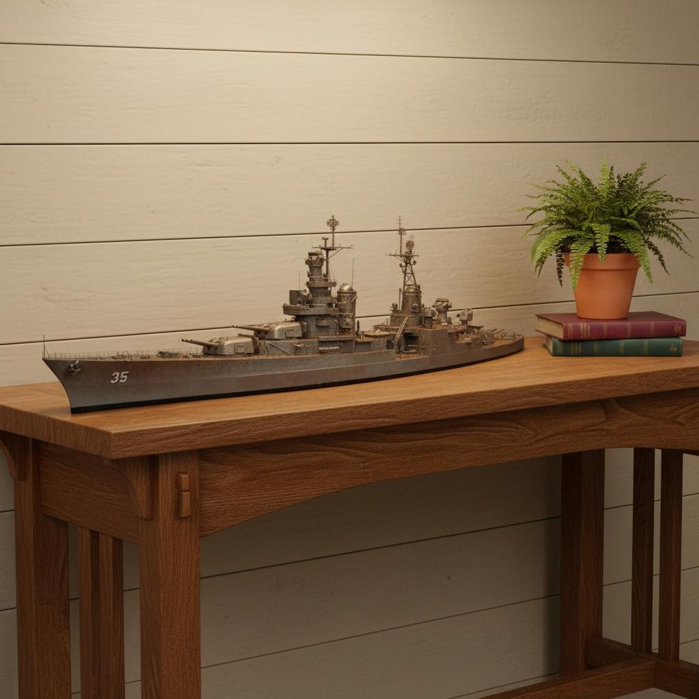 10" Unfinished Wood Hand Painted Model Boat HomeRoots