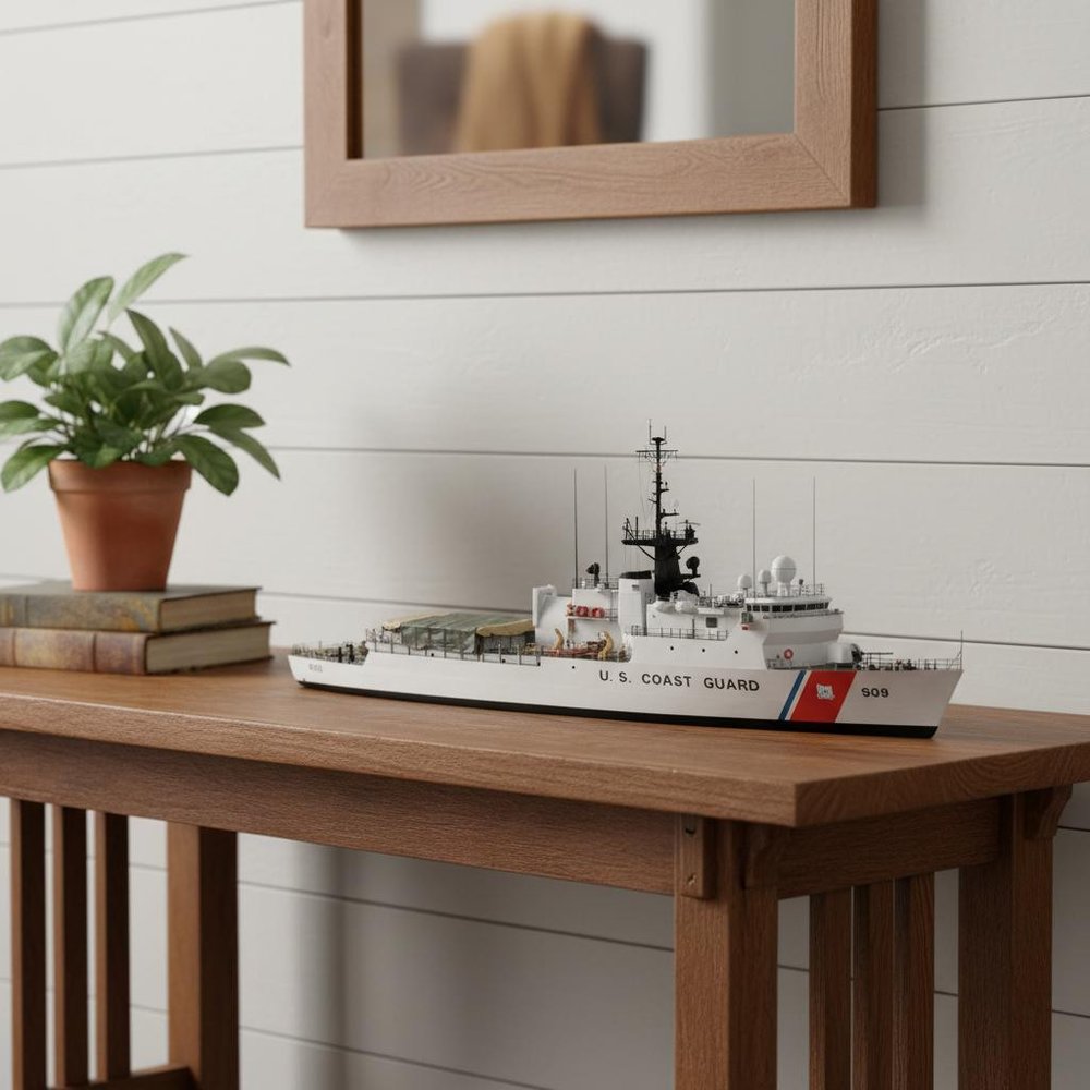 10" Unfinished Wood Hand Painted Model Boat HomeRoots