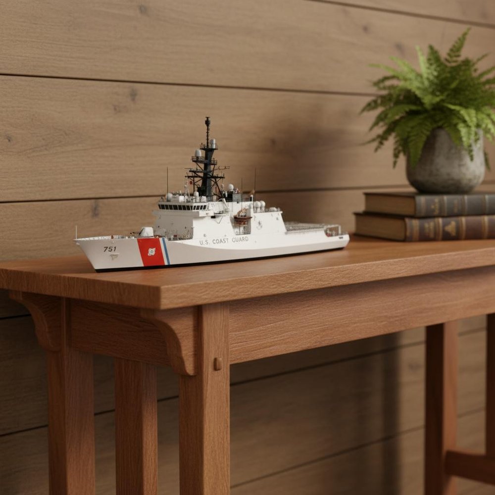 10" Unfinished Wood Hand Painted Model Boat HomeRoots