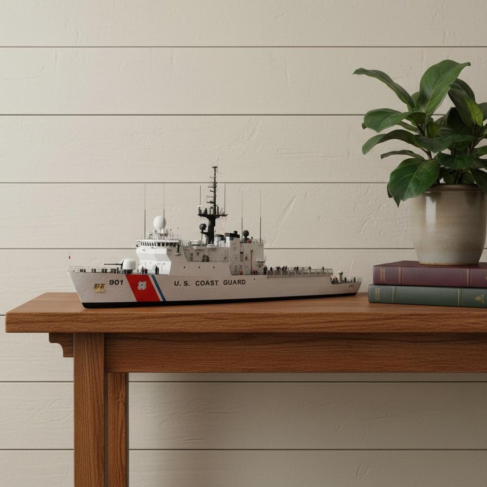 10" Unfinished Wood Hand Painted Model Boat HomeRoots
