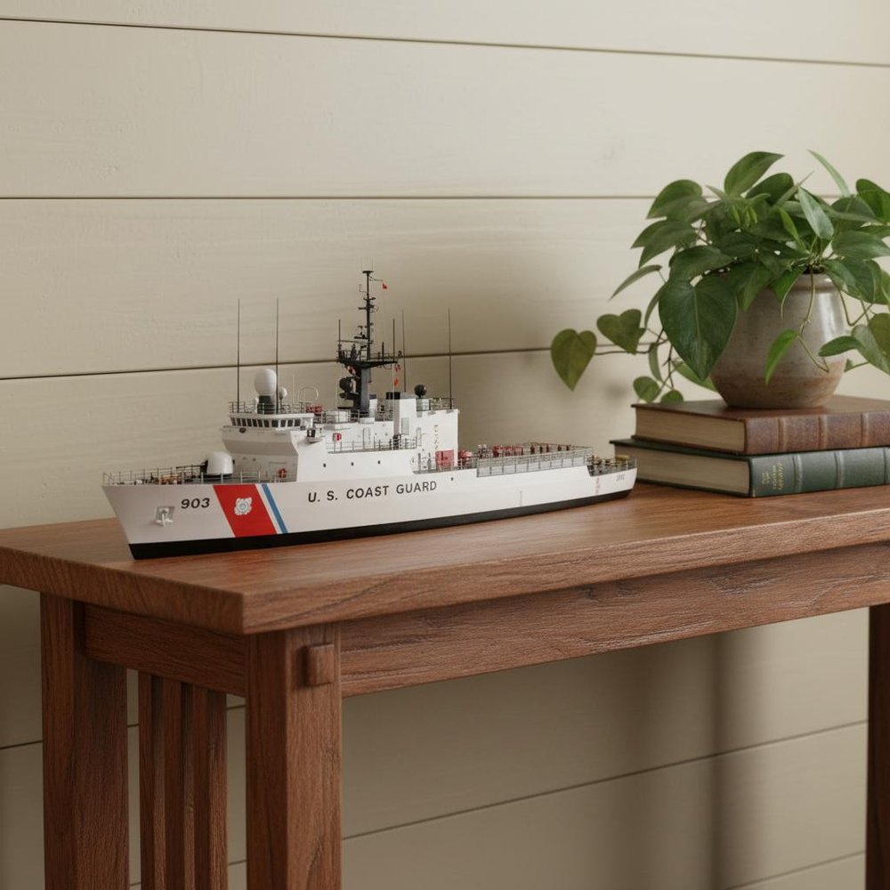 10" Unfinished Wood Hand Painted Model Boat HomeRoots