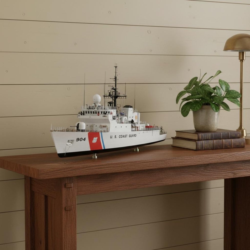 10" Unfinished Wood Hand Painted Model Boat HomeRoots