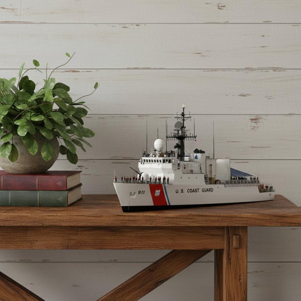 10" Unfinished Wood Hand Painted Model Boat HomeRoots
