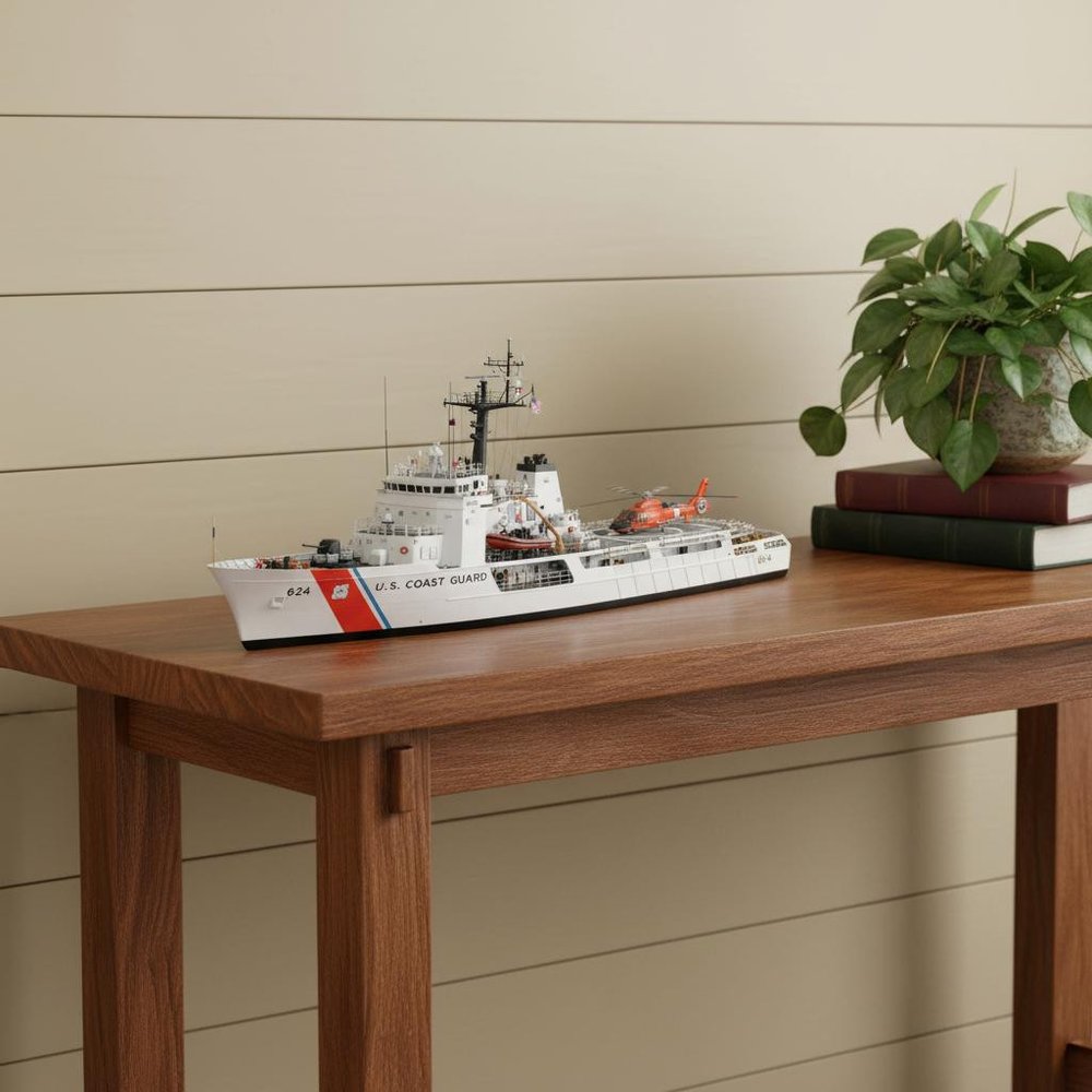 10" Unfinished Wood Hand Painted Model Boat HomeRoots
