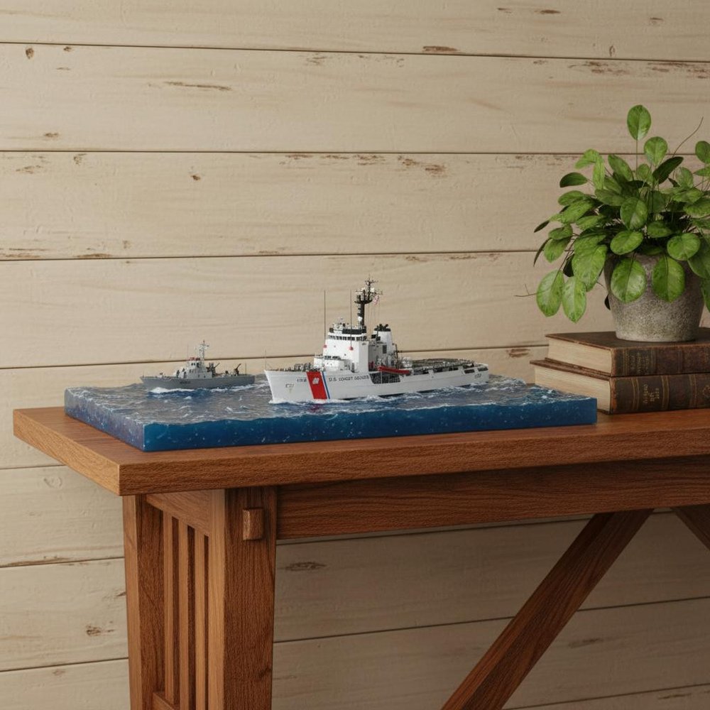 10" Unfinished Wood Hand Painted Model Boat HomeRoots