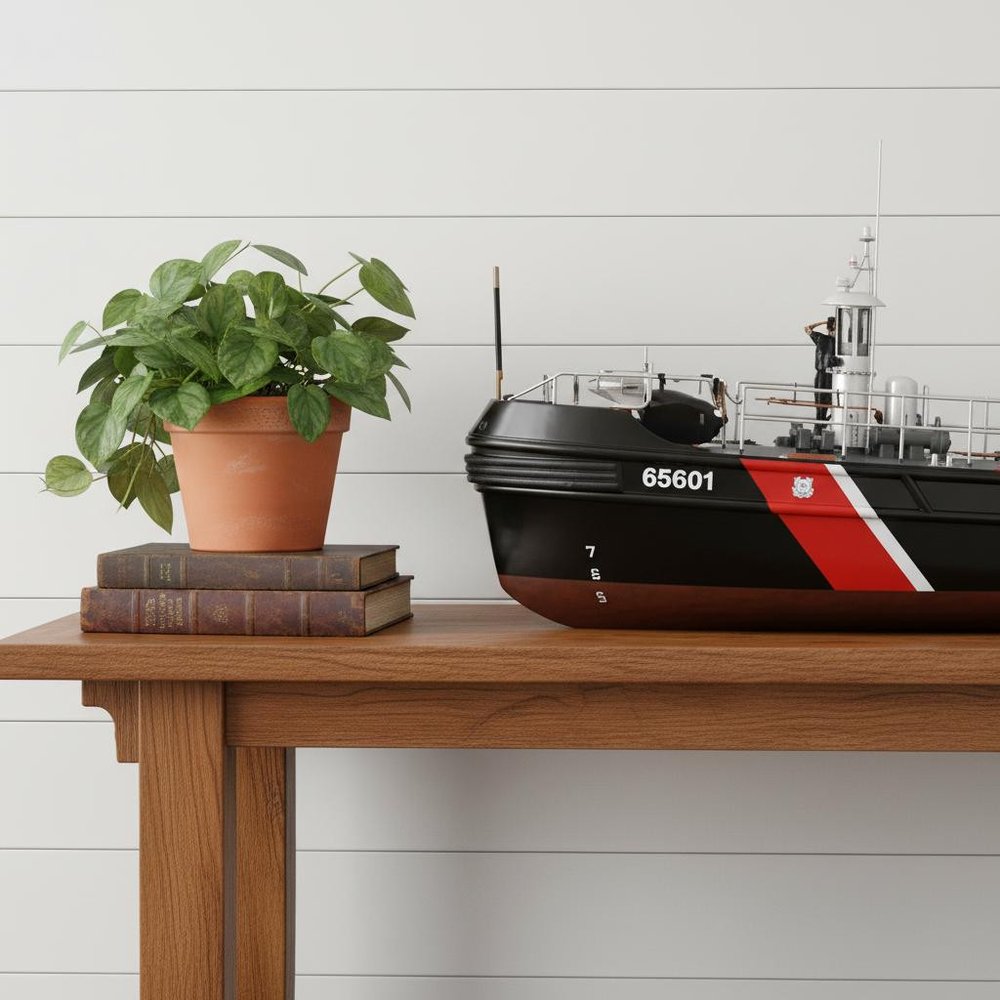 10" Unfinished Wood Hand Painted Model Boat HomeRoots