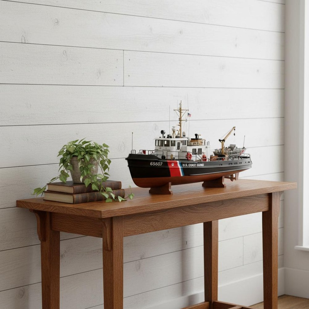 10" Unfinished Wood Hand Painted Model Boat HomeRoots