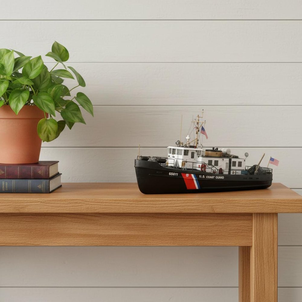 10" Unfinished Wood Hand Painted Model Boat HomeRoots