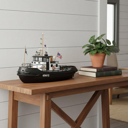 10" Unfinished Wood Hand Painted Model Boat
