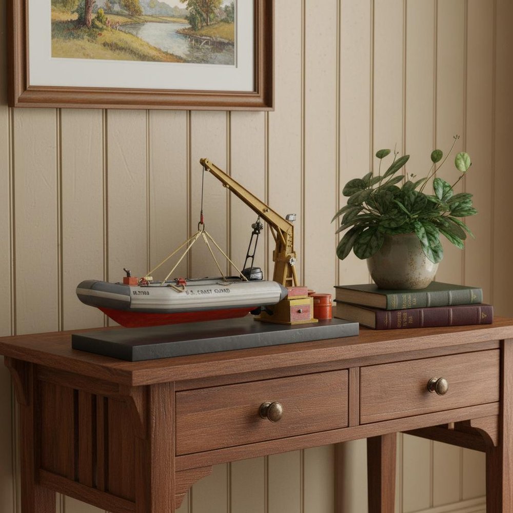 10" Unfinished Wood Hand Painted Model Boat HomeRoots