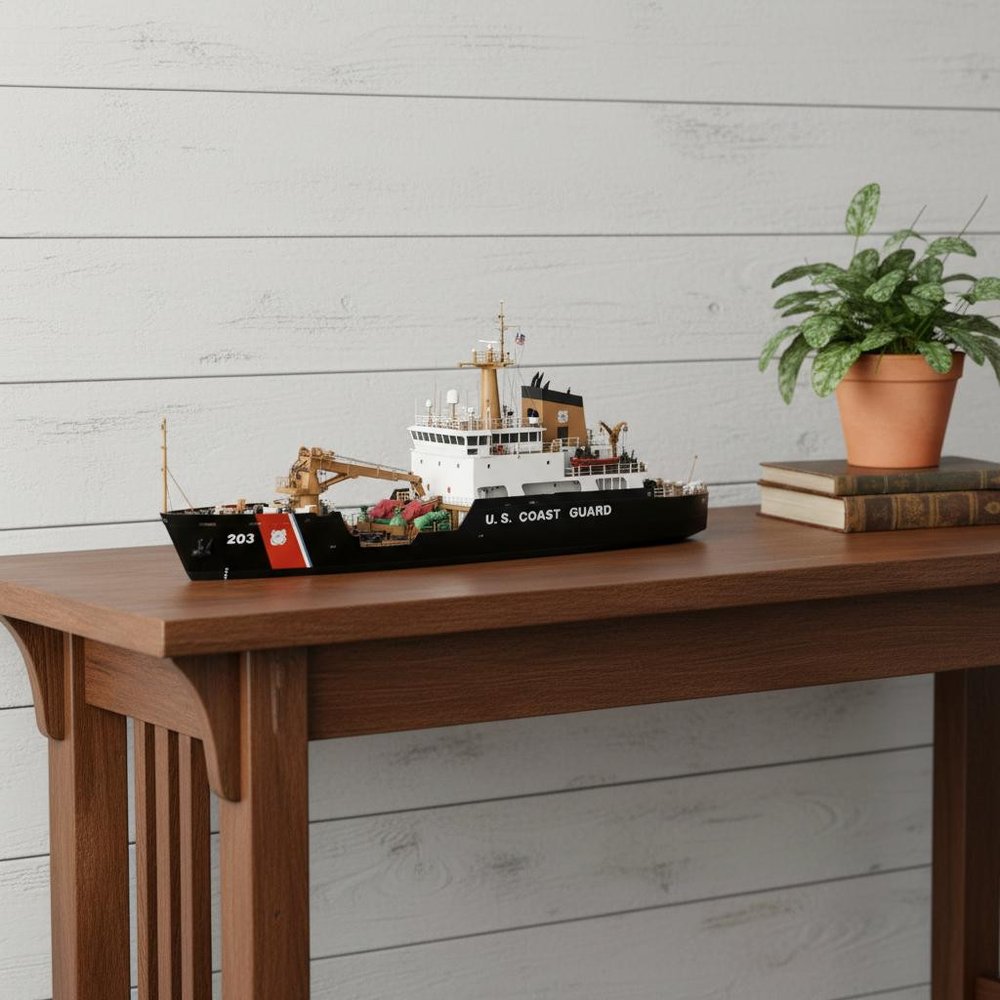 10" Unfinished Wood Hand Painted Model Boat HomeRoots