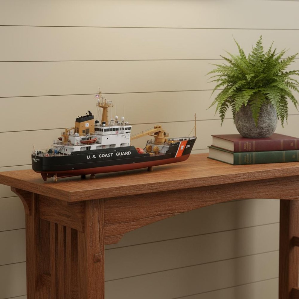 10" Unfinished Wood Hand Painted Model Boat HomeRoots