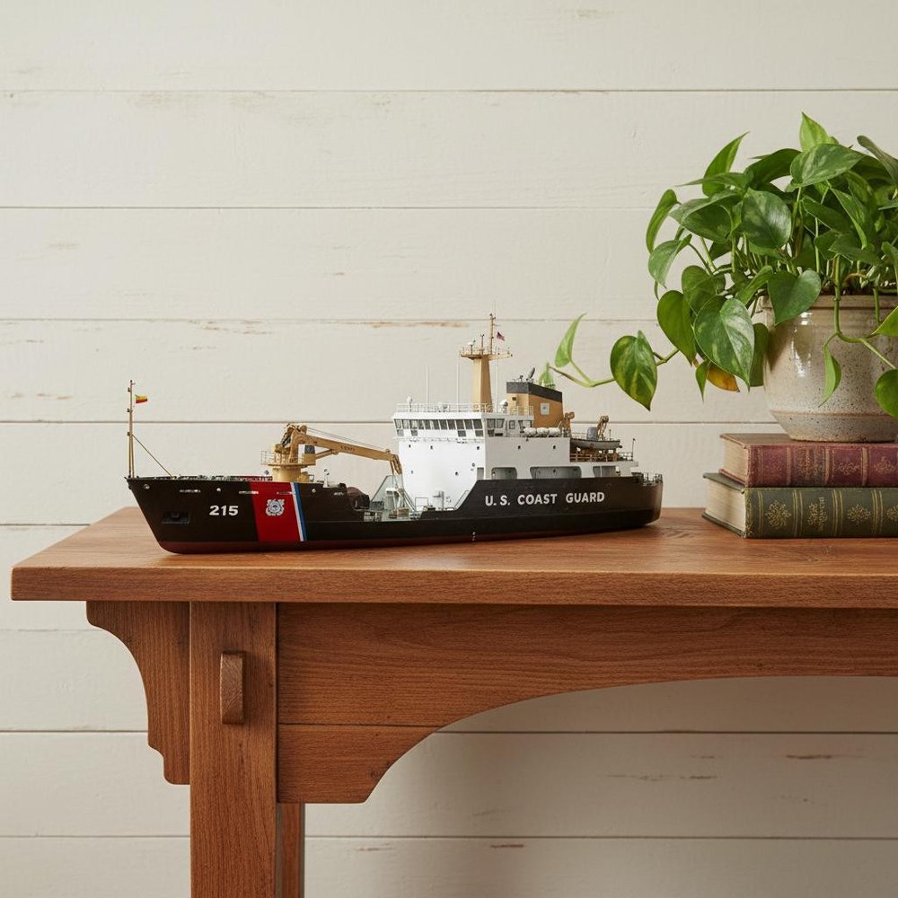 10" Unfinished Wood Hand Painted Model Boat HomeRoots