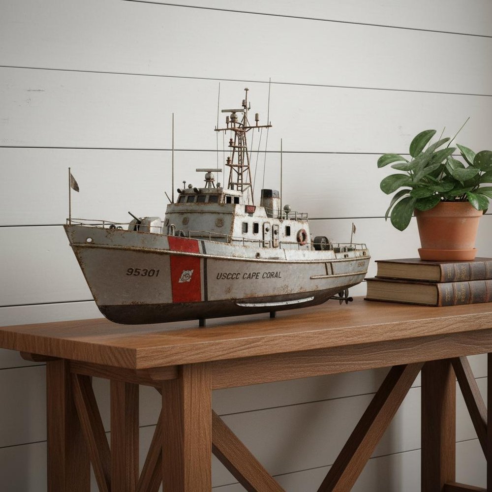 10" Unfinished Wood Hand Painted Model Boat HomeRoots