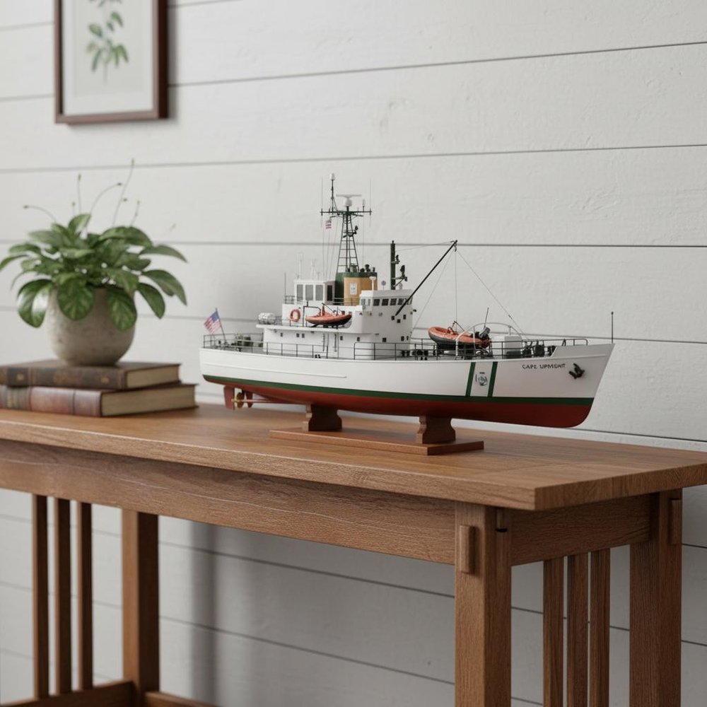 10" Unfinished Wood Hand Painted Model Boat HomeRoots