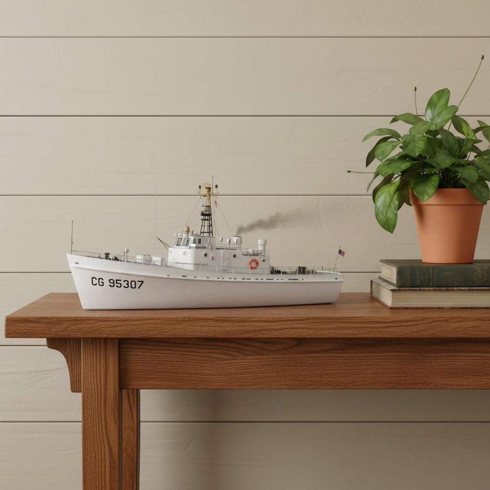10" Unfinished Wood Hand Painted Model Boat HomeRoots