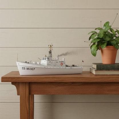 10" Unfinished Wood Hand Painted Model Boat HomeRoots