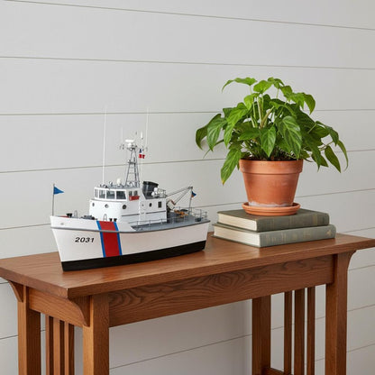 10" Unfinished Wood Hand Painted Model Boat HomeRoots