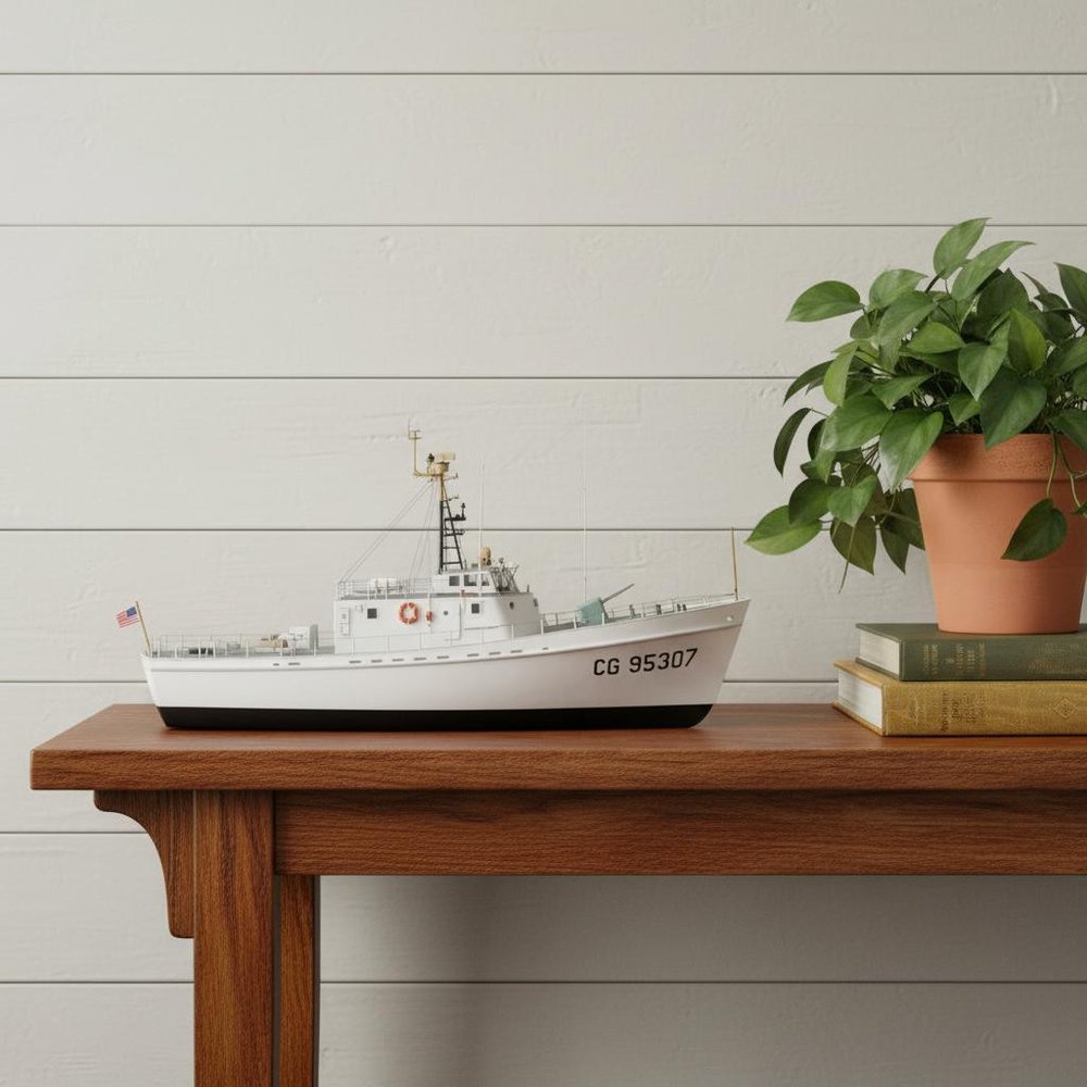 10" Unfinished Wood Hand Painted Model Boat HomeRoots