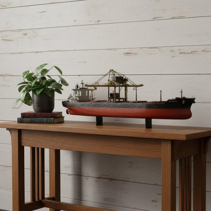 10" Unfinished Wood Hand Painted Model Boat