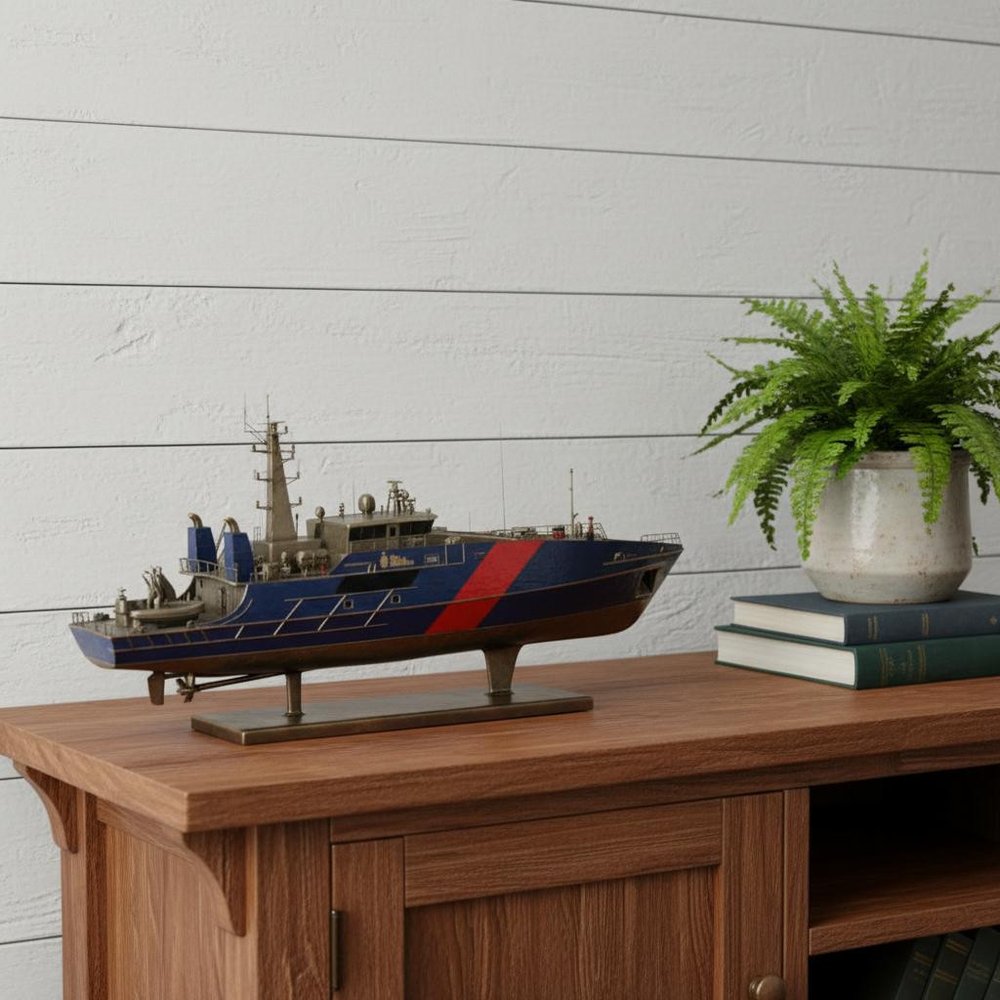10" Unfinished Wood Hand Painted Model Boat HomeRoots