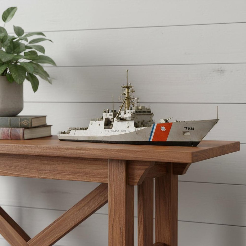 10" Unfinished Wood Hand Painted Model Boat HomeRoots