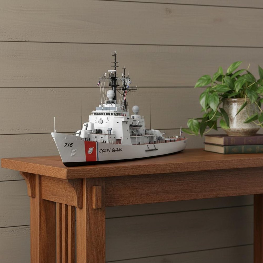 10" Unfinished Wood Hand Painted Model Boat HomeRoots