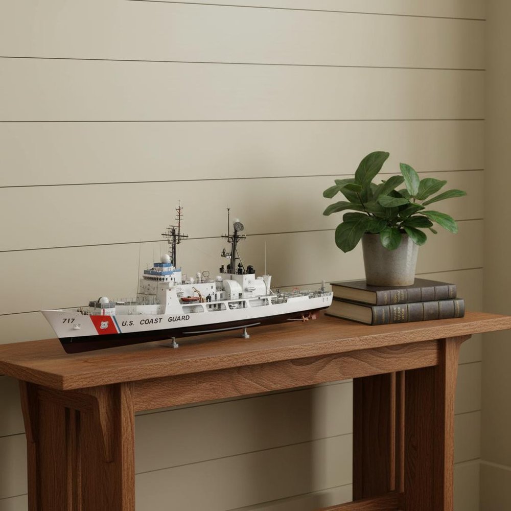 10" Unfinished Wood Hand Painted Model Boat HomeRoots