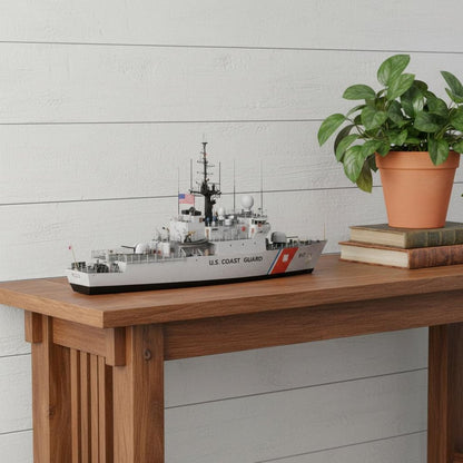 10" Unfinished Wood Hand Painted Model Boat