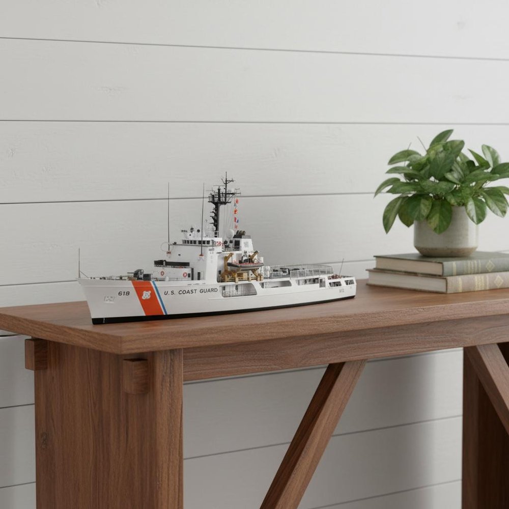 10" Unfinished Wood Hand Painted Model Boat HomeRoots