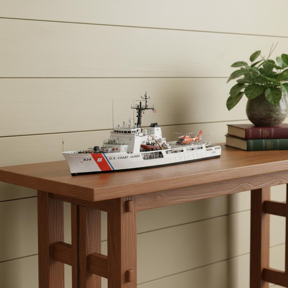 10" Unfinished Wood Hand Painted Model Boat HomeRoots