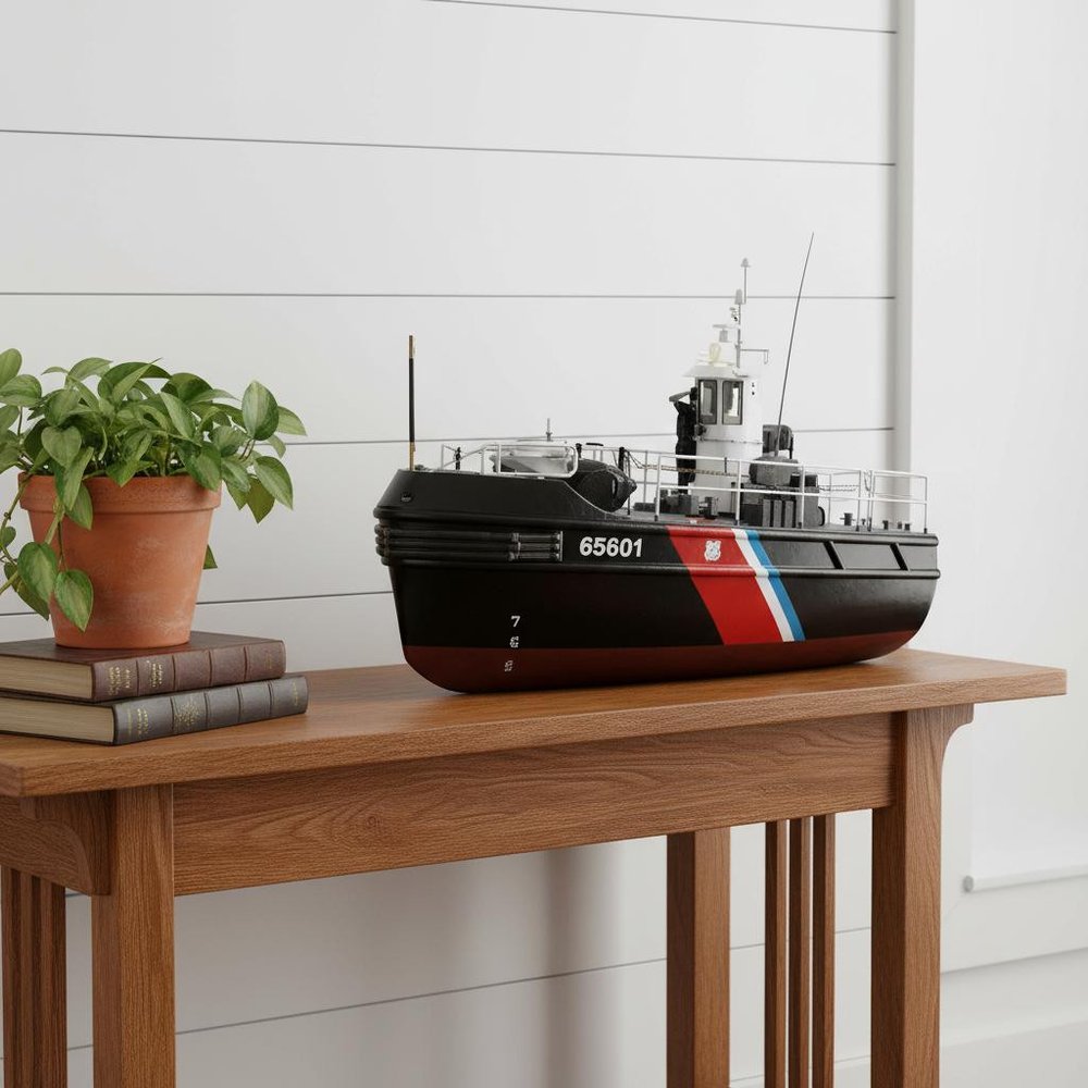 10" Unfinished Wood Hand Painted Model Boat HomeRoots