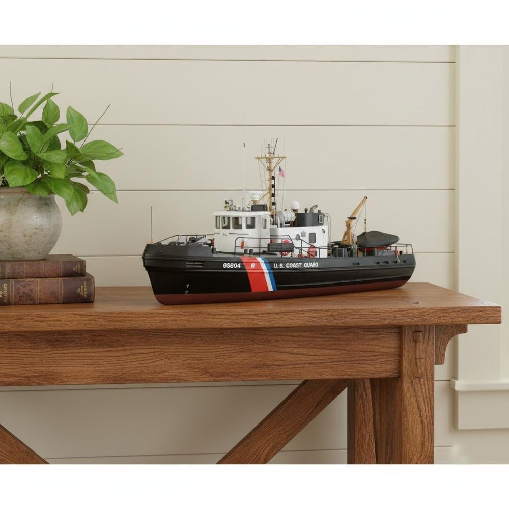 10" Unfinished Wood Hand Painted Model Boat HomeRoots