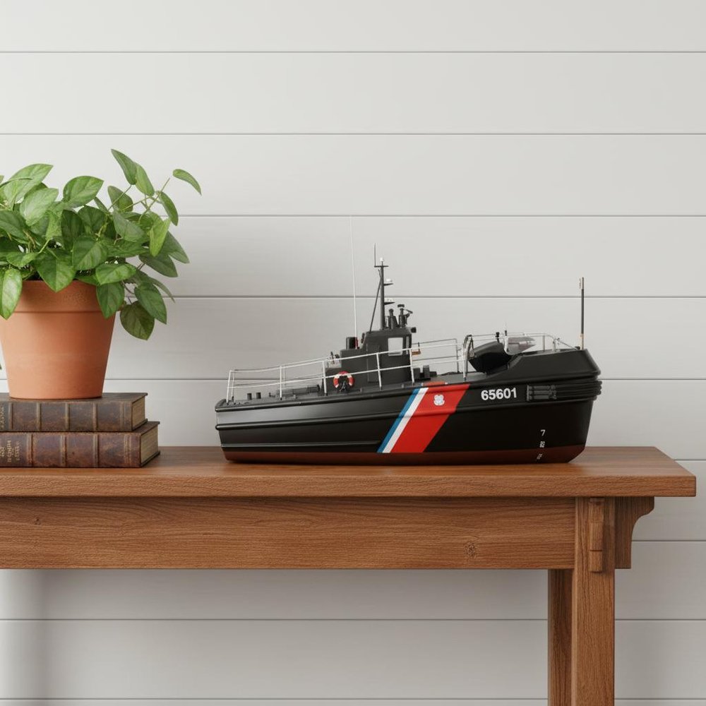 10" Unfinished Wood Hand Painted Model Boat HomeRoots