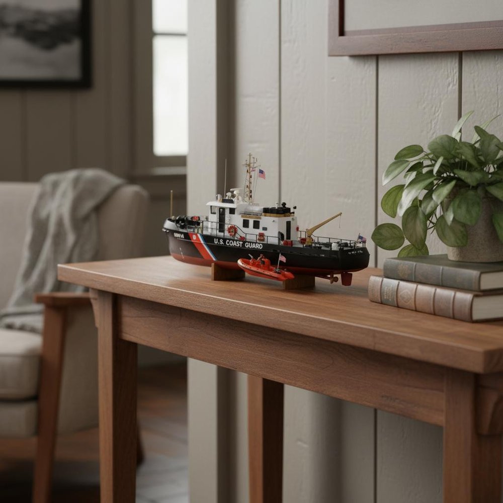 10" Unfinished Wood Hand Painted Model Boat HomeRoots