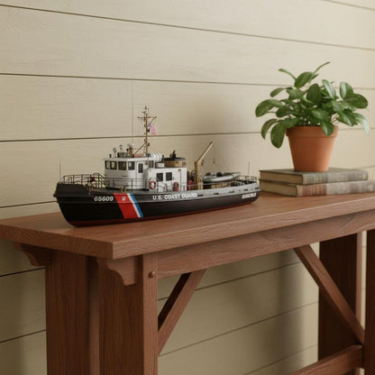 10" Unfinished Wood Hand Painted Model Boat HomeRoots