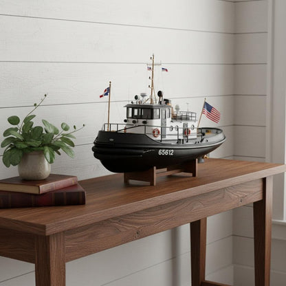 10" Unfinished Wood Hand Painted Model Boat HomeRoots